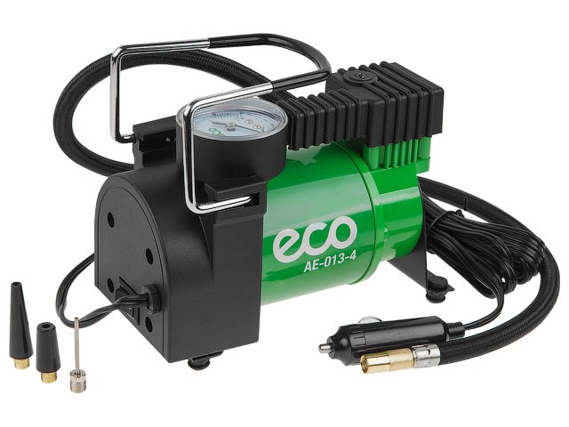 Купить компрессор автомобильный ECO AE-013-4 (12 В, 130 Вт, 35 л/мин, 10 бар (манометр 7 бар), сумка)