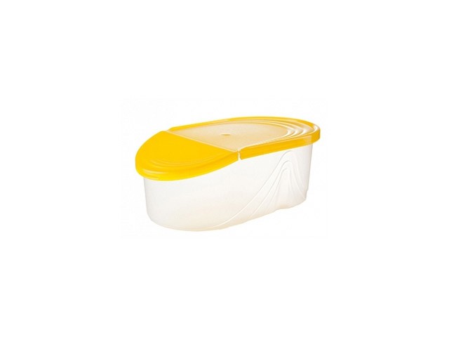 Купить емкость для сыпучих продуктов Wave 0,5 л, лимон, BEROSSI (Изделие из пластмассы. Литраж 0.5 литра.  Размер 182 х 110 х 70 мм) (ИК34355000)