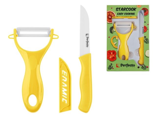 Купить набор ножей 2 шт. (нож кух.16 см, нож для овощей 13см), серия STARCOOK, PERFECTO LINEA (Материал: керамика, полипропилен) (21-002011)