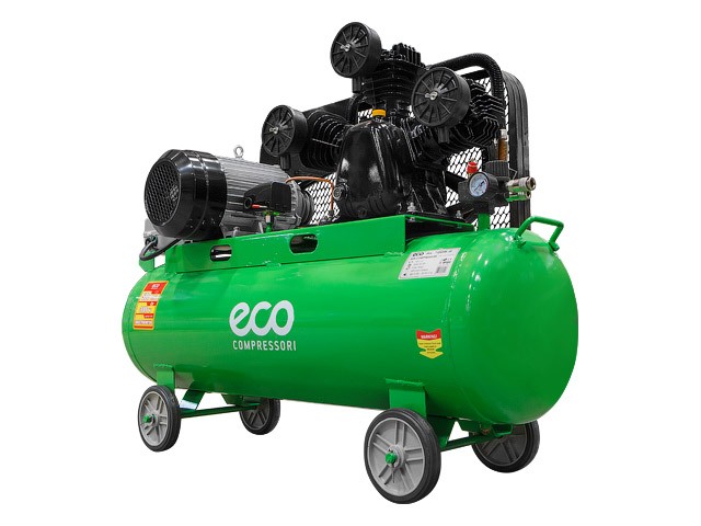 Купить компрессор ECO AE-1005-2 (580 л/мин, 8 атм, ременной, масляный, ресив. 100 л, 380 В, 3.00 кВт)