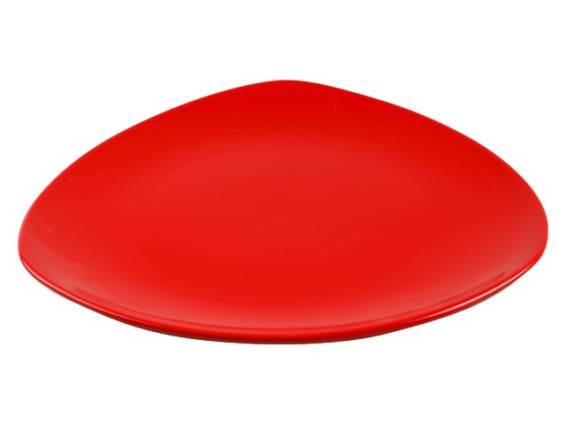 Купить тарелка обеденная керамическая, 270 мм, треугольная, серия Трабзон, красная, PERFECTO LINEA (Супер цена!) (16-327509)