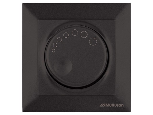 Купить выключатель поворотный (диммер) (скрытый, винт. зажим, 600Вт) черный, DARIA, MUTLUSAN (220VAC, 60 - 600VA,  50 Hz, IP20) (2120 440 0284)