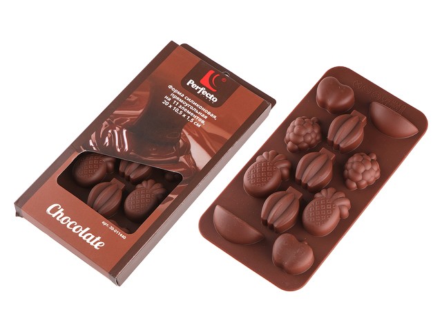 Купить форма силиконовая, прямоугольная на 11 элементов, 20 х 10.5 х 1.5 см, PERFECTO LINEA (Супер цена! форма для шоколадных конфет и леденцов) (20-011440)