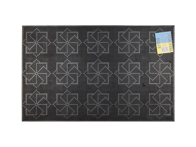 Купить коврик придверный 58х36,5 см, черный, с геометрическим узором, TM YPgroup (Размер 58х36,5 см. Материал: вулканизированная непористая резина.) (К16)