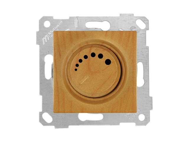Купить выключатель поворотный (диммер) (скрытый, без рамки, винт. зажим, 600Вт) дуб, RITA, MUTLUSAN (220VAC, 60 - 600VA,  50 Hz, IP20) (2200 440 0258)