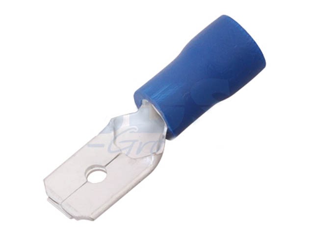 Купить клемма плоская изолированная штекер 6,3 мм 1,5-2,5 мм кв. (РПи-п 2.5-(6.3)/(MDD2-250) синий REXANT (08-0333)