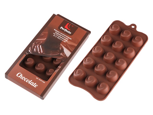 Купить форма силиконовая, прямоугольная на 15 элементов, 21 х 10.5 х 2 см, PERFECTO LINEA (Супер цена! форма для шоколадных конфет и леденцов) (20-011420)