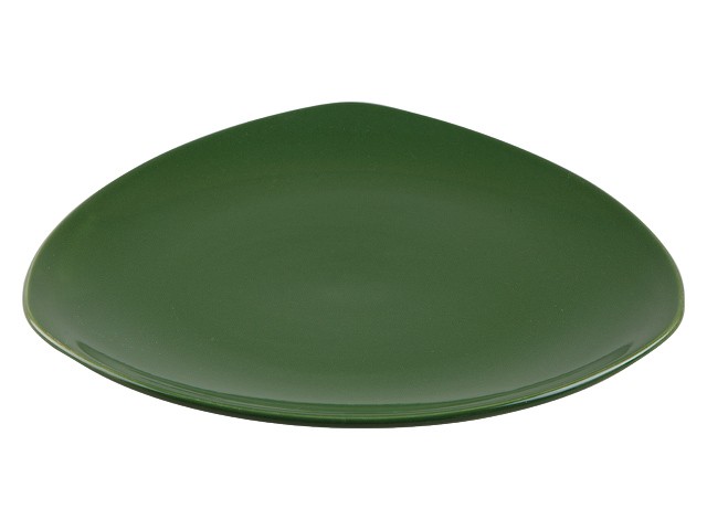 Купить тарелка обеденная керамическая, 270 мм, треугольная, серия Трабзон, зеленая, PERFECTO LINEA (Супер цена!) (16-327309)