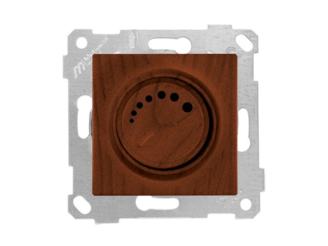 Купить выключатель поворотный (диммер) (скрытый, без рамки, винт. зажим, 600Вт) орех, RITA, MUTLUSAN (220VAC, 60 - 600VA,  50 Hz, IP20) (2200 440 0257)