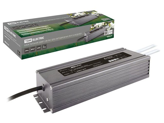 Купить драйвер (блок питания) для ленты светодиод. и модулей DC 200Вт, металл TDM (IP67) (SQ0331-0141)