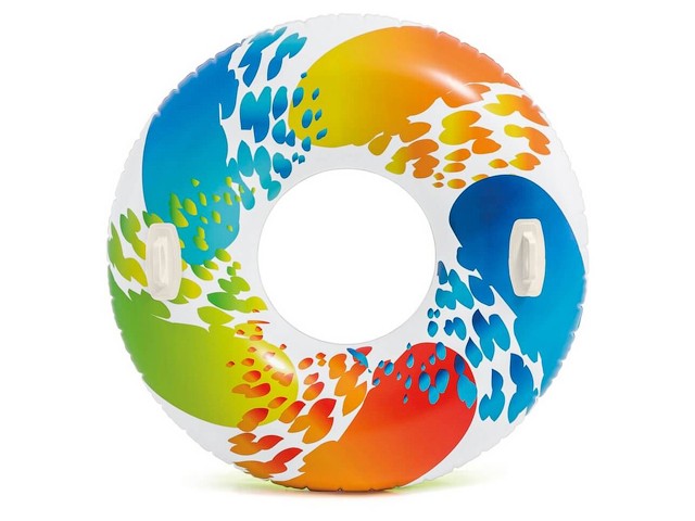 Купить надувной круг для плавания с ручками Rainbow Ombre, 122 см, INTEX (от 9 лет) (58202EU)
