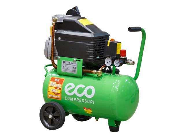 Купить компрессор ECO AE-251-3 (235 л/мин, 8 атм, коаксиальный, масляный, ресив. 24 л, 220 В, 1.50 кВт)