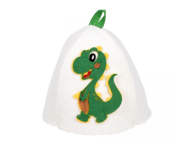 Купить шапка для бани и сауны детская "Динозаврик Арчи", войлок, "Hot Pot" (41355) (HOT POT)