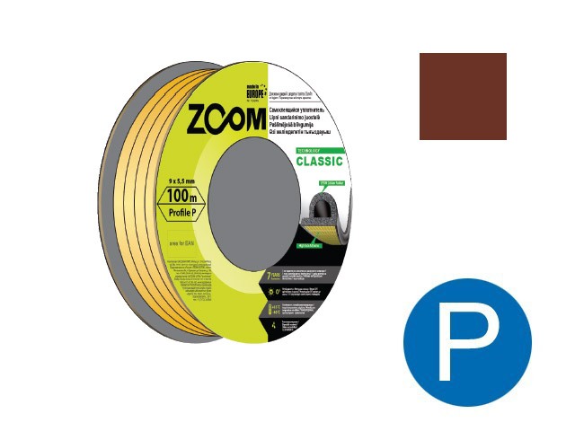Купить уплотнитель "P" коричневый 100м  ZOOM CLASSIC (02-2-4-107)