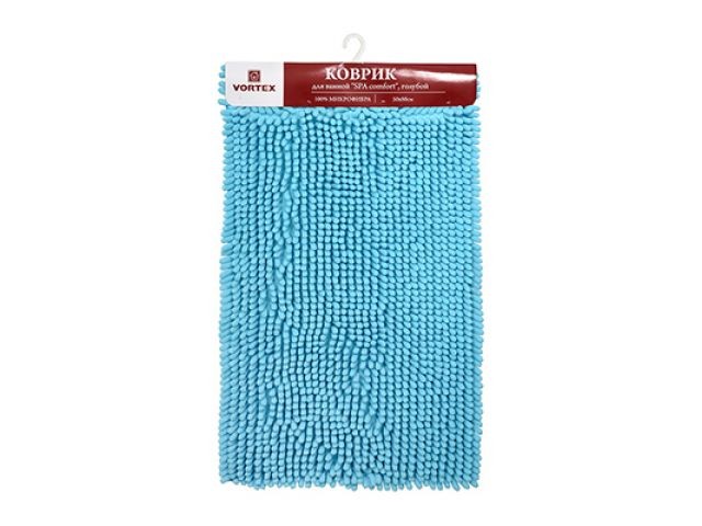 Купить коврик для ванной "SPA comfort", 50x80 см, голубой, VORTEX (24139) (ВОРТЕКС)