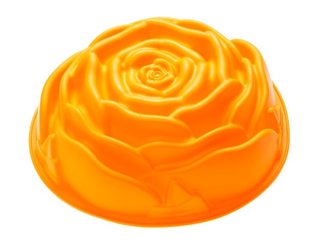 Купить форма для выпечки, силиконовая, роза, 23 х 7 см, оранжевая, PERFECTO LINEA (20-018914)