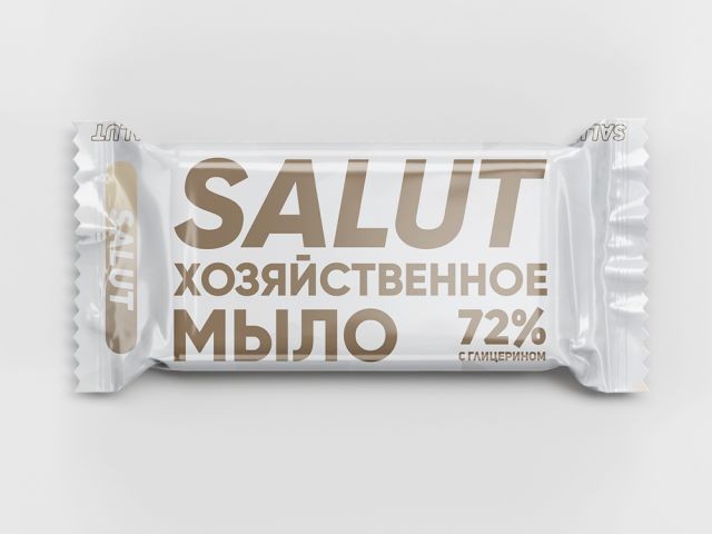 Купить мыло хозяйственное 72%, 200 г, в цв. обертке (пр-во Россия) (4657767580175) (SALUT)