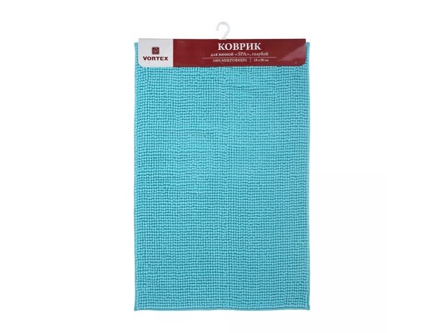 Купить коврик для ванной "SPA", 58x90 см, голубой, VORTEX (24266) (ВОРТЕКС)