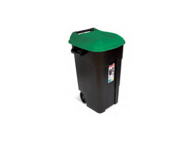 Купить контейнер для мусора пластик. 120л (зел. крышка) (422034) (TAYG)