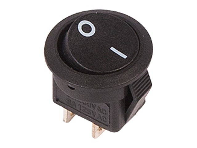 Купить выключатель клавишный круглый 250V 3А (2с) ON-OFF черный Micro (RWB-105, SC-214) REXANT (36-2510)