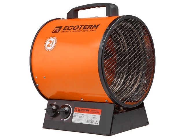 Купить нагреватель воздуха электр. Ecoterm EHR-06/3C (пушка, 6 кВт, 380 В, 3-хфазный, термостат, 2 года гарантии) (ECOTERM)