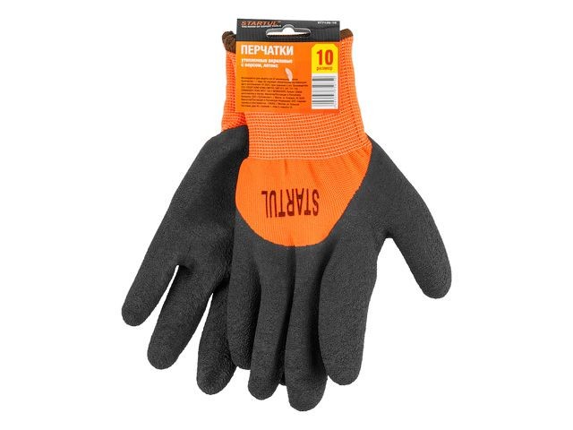 Купить перчатки утепленные акриловые с ворсом, латексное рельефное покрытие, 10 р-р STARTUL (3/4 облив) (ST7126-10)