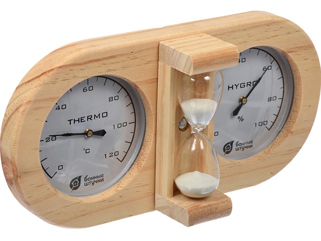 Купить термометр с гигрометром Банная станция с песочными часами, "Банные штучки" (18028) (БАННЫЕ ШТУЧКИ)