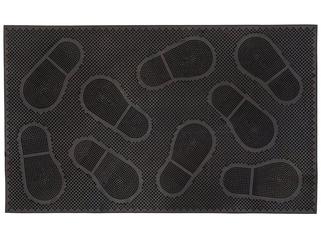 Купить коврик придверный 75х45 см, черный, "Следы", TM YPgroup (Размер 75х45 см. Материал: вулканизированная непористая резина.) (К21)