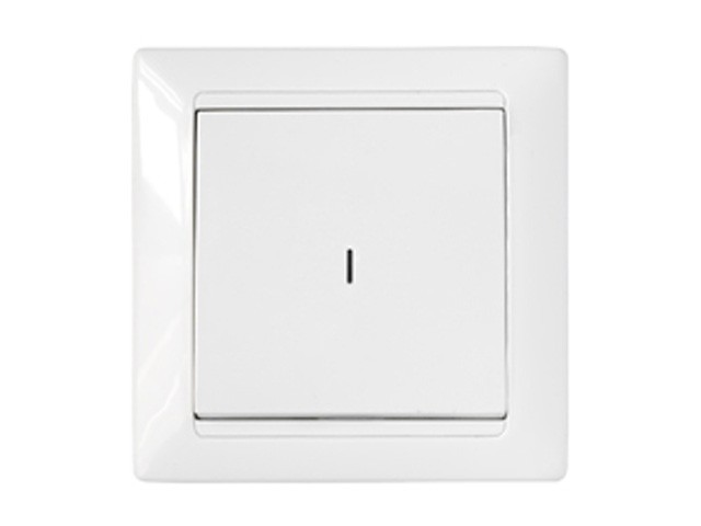 Купить выключатель 1 клав. (cкрытый, 10А) со световой индикацией, белый, Стиль, BYLECTRICA (С1 10-813)