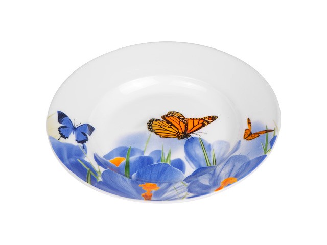 Купить тарелка глубокая стеклокерамическая, 228 мм, круглая, серия Барселона, бабочки, PERFECTO LINEA (14-122812)