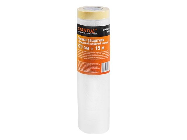 Купить пленка защитная с бумажной клейкой лентой 270смх15м STARTUL PROFI (ST9025-270) (для внутренних работ, укрывная)