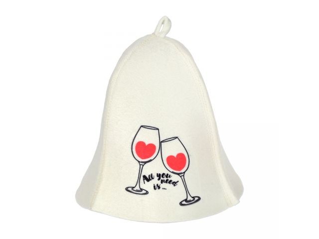 Купить шапка для бани и сауны <All you need is wine>, войлок, "Hot Pot" (42116) (HOT POT)