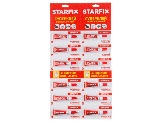 Купить суперклей универсальный STARFIX, (12шт. х 3гр.) (SM-42379-1)