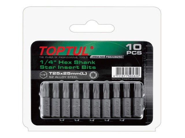 Купить насадка TORX T15*25 1/4" 10шт блистер TOPTUL (FSEA0815G)