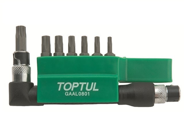 Купить набор бит "TORX" 1/4" Т10-Т40 30мм 8шт TOPTUL (GAAL0801)
