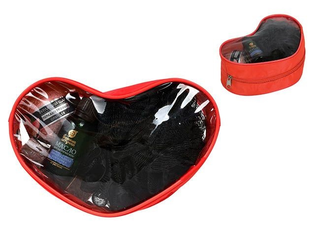 Купить подарочный набор "Горячее сердце", 4 предмета, "Банные штучки" (мыло, бурлящий шар, мочалка, масло) (33525) (БАННЫЕ ШТУЧКИ)