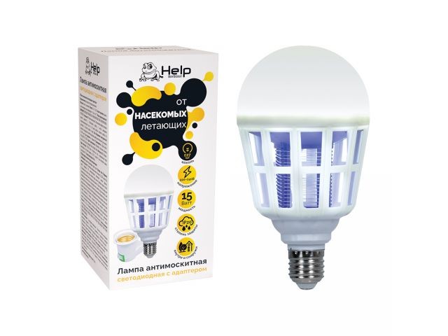 Купить лампа антимоскитная светодиодная с адаптером, HELP (80339)
