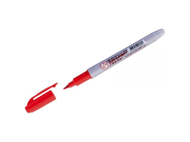 Купить маркер перманентный Crown "Multi Marker Super Slim" красный, пулевидный (толщ. линии 1.0 мм. Цвет красный) (P-505FRed) (CROWN маркеры)
