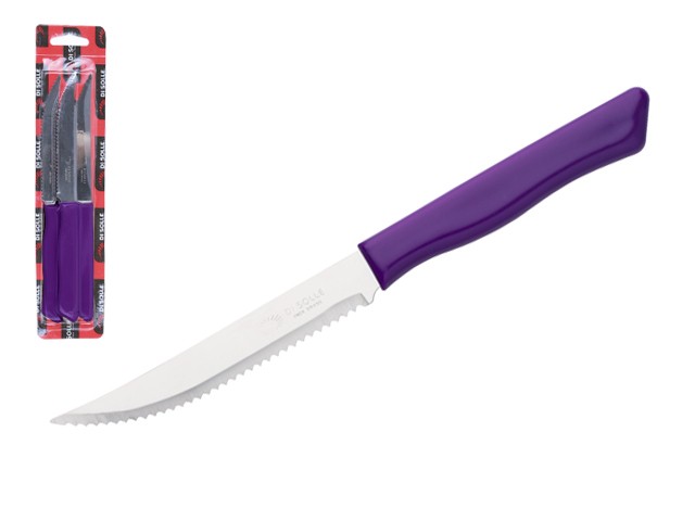 Купить набор ножей для стейка, 3шт., серия PARATY, фиолетовые, DI SOLLE (Длина: 218 мм, длина лезвия: 110 мм, толщина: 0,8 мм. Прочная пластиковая ручка.) (0