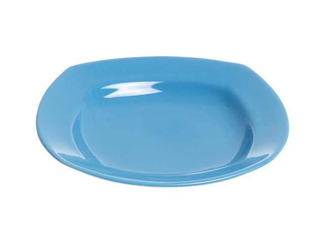 Купить тарелка глубокая керамическая, 221 мм, квадратная, серия Измир, синяя, PERFECTO LINEA (Супер цена!) (17-422401)