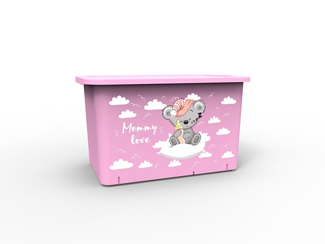 Купить контейнер для игрушек Mommy love (Мамми лав) 15,7 л, нежно-розовый, BEROSSI (Изд. из пластм. Размер 396 * 241 * 231 мм) (АС49163000)
