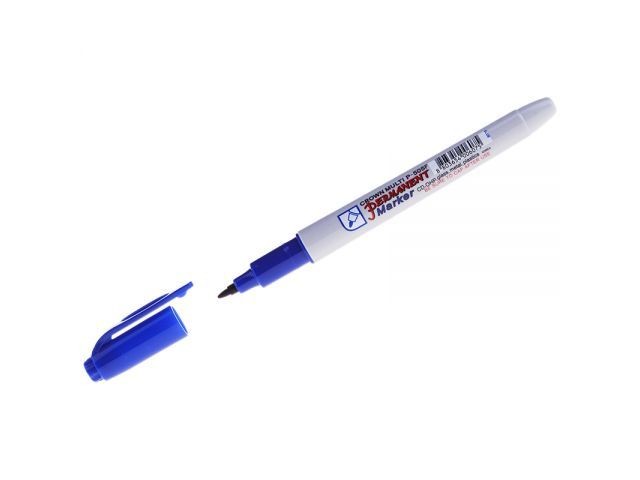 Купить маркер перманентный Crown "Multi Marker Super Slim" синий, пулевидный (толщ. линии 1.0 мм. Цвет синий) (P-505Fblue) (CROWN маркеры)
