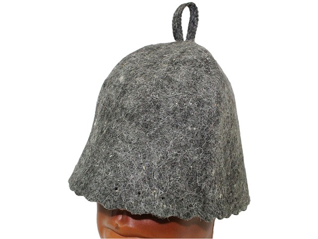 Купить шапка для бани "СЕРАЯ" ТМ "Бацькина баня" из войлока (10402) (БАЦЬКИНА БАНЯ)