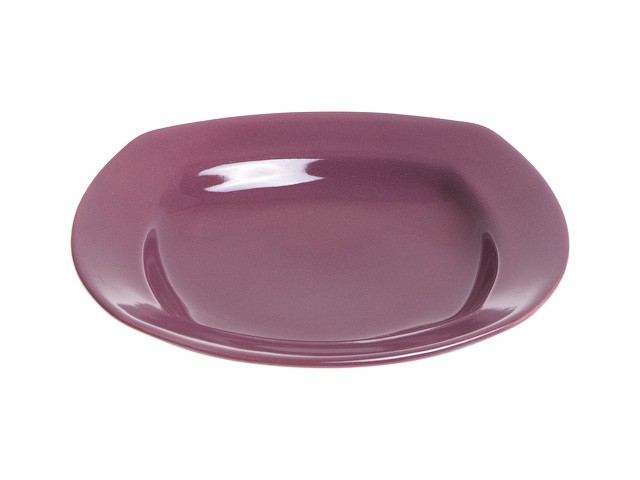 Купить тарелка глубокая керамическая, 221 мм, квадратная, серия Измир, фиолетовая, PERFECTO LINEA (Супер цена!) (17-422498)