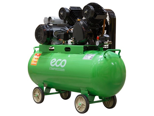 Купить компрессор ECO AE-1005-B1 (380 л/мин, 8 атм, ременной, масляный, ресив. 100 л, 220 В, 2.20 кВт)
