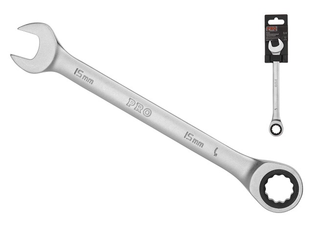 Купить ключ комбинированный 15мм трещоточный PRO STARTUL (PRO-7015) (сатинированное покрытие, 72 зуба)