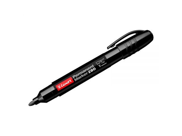 Купить маркер перманентный пулевидный черный LUXOR 280 (толщ. линии 1.0-3.0 мм. Цвет черный) (LUXOR3541) (Luxor)