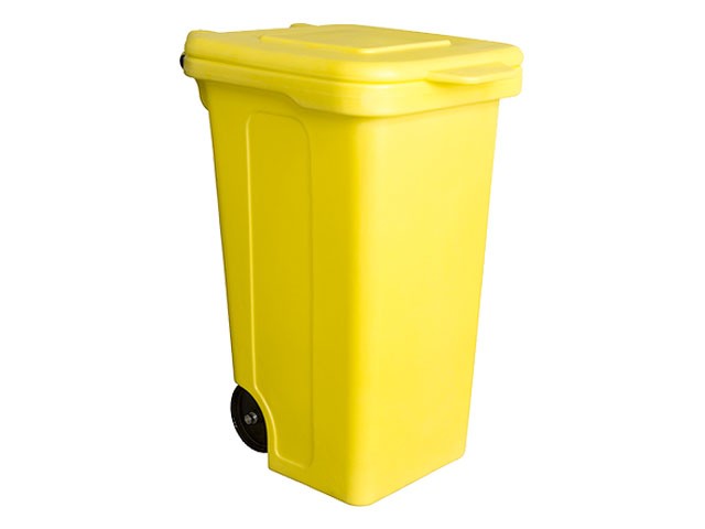 Купить контейнер для мусора пластик. 120л с педалью (желтый) (830114) (БЗПИ)