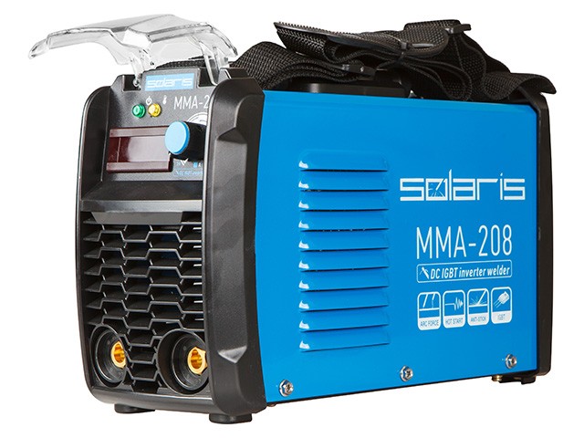 Купить инвертор сварочный SOLARIS MMA-208 (230В; 20-200 А; 65В; электроды диам. 1.6-4.0 мм; вес 3.9 кг)