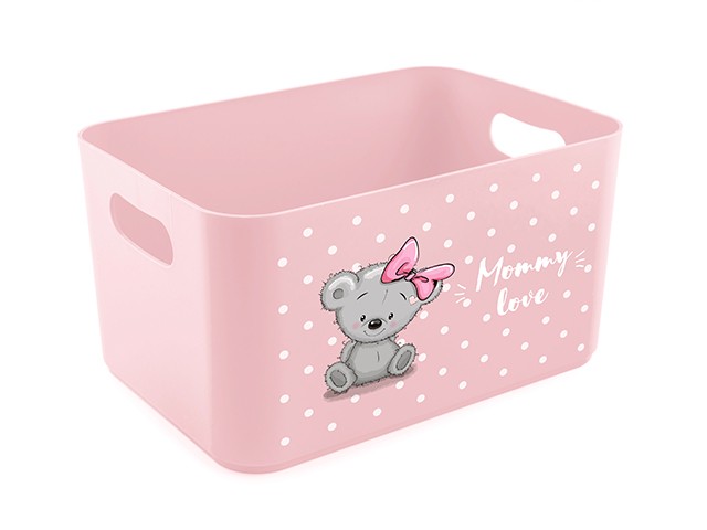 Купить корзина для детских игрушек Mommy love (Мамми лав) 2,4 л, нежно-розовый, BEROSSI (Изд. из пластм. Размер 227 * 158 * 121 мм) (АС48963000)